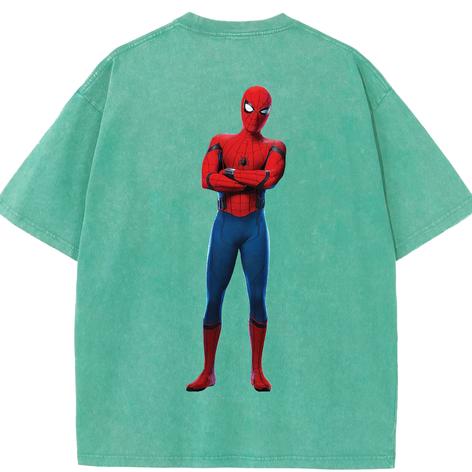 （画像用） Spider Man スパイダーマン 綿100% ヴィンテージ風 半袖Tシャツ（背面プリント）